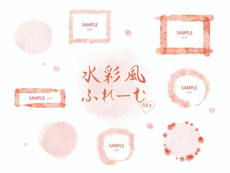 Watercolor style frameset, watercolor style, frame, set, JPG, PNG and AI