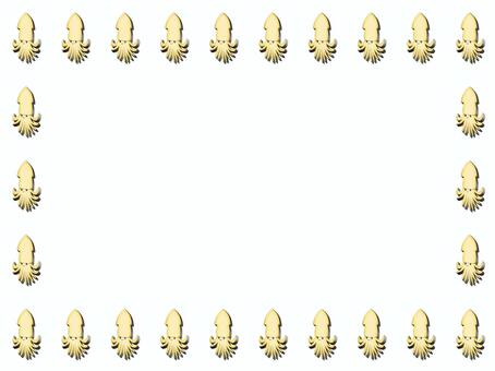イカのフレ−ム イカ,いか,フレ−ム,ポストカード,メッセージカード,背景なし,烏賊のイラスト素材