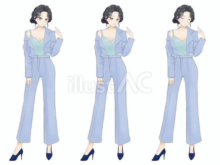 大人なお姉さん【真顔/微笑み/笑顔】 大人,綺麗,女性のイラスト素材