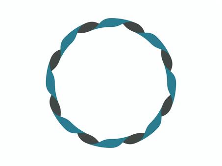 リボンのフレーム（ねじれ・円・中）02 リボン,フレーム,枠,ねじれ,円,マーク,シンプルのイラスト素材