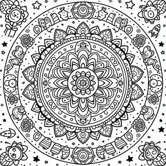 Illustration, mandala, coloring book, relax, 