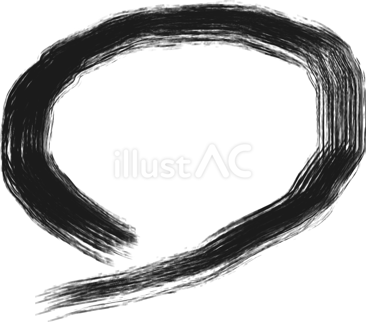 いびつな筆書き風黒色の丸 黒色,丸,いびつのイラスト素材