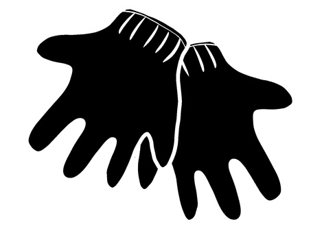 軍手シルエット 軍手,手袋,シルエット,アウトドア,手描き,キャンプ,庭仕事,掃除,作業,シンプルのイラスト素材