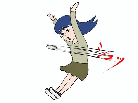 瞬時に対応する 対応力,避ける,飛んでくる,女子,瞬時,対処,俊敏,素早い,動き,女のイラスト素材
