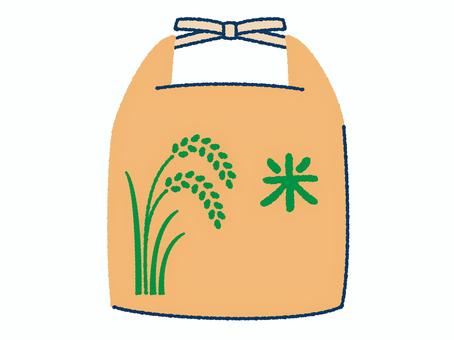 米袋入りの米 米,手描き,ご飯,秋,高価,おいしい,高い,白米,玄米のイラスト素材