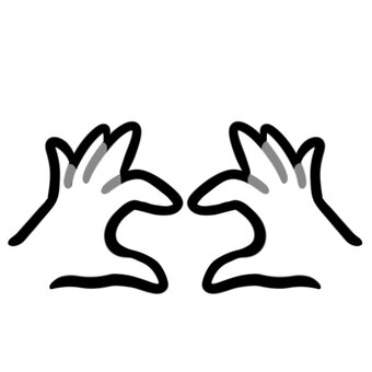 両手の指ハート　モノクロ 指ハート,ハート,気持ち,好き,ハンドサイン,指,手,モノクロ,白黒,シンプルのイラスト素材