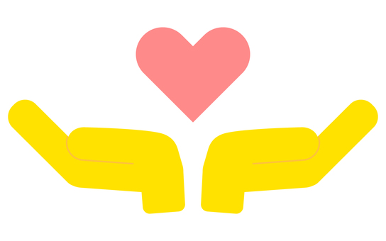 黄色い手（ハートを受け取る）