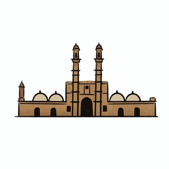 チャンパネール=パーヴァガドゥ チャンパネール=パーヴァ,世界遺産,文化遺産,遺産,手書きイラストのイラスト素材