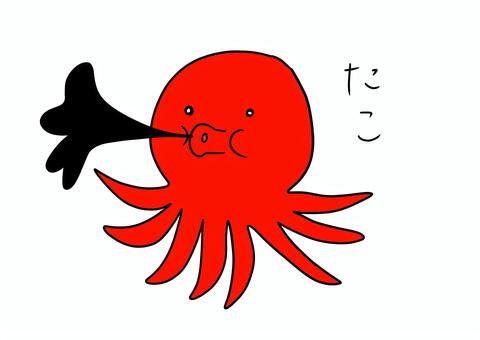 たこ たこ,生き物,生物,海,赤のイラスト素材