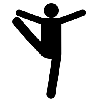 ピクトグラムY字バランス01_1c クトグラム,バランス,人,シルエット,アイコン,モノクロのイラスト素材