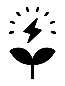 エコ電気アイコン エコ電気アイコン 節電,エコ,電気,アイコン,電力,エネルギー,シンプル,芽,葉,シルエットのイラスト素材