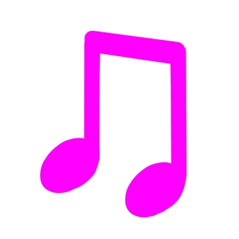 ピンクの手書き8分音符(2連) ピンクの手書き8分音符(2連) 8分音符,八分音符,音符,2連,おんぷ,楽譜,譜面,音楽,背景透明,pngのイラスト素材