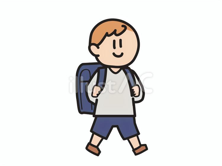 通学する小学生のイラスト 小学生,登校,通学のイラスト素材