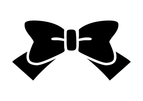 シンプルなリボンアイコン　モノクロ リボン,飾り,ちょうちょ結び,プレゼント,かわいい,アイコン,ワンポイント,あしらい,マーク,ベクターのイラスト素材