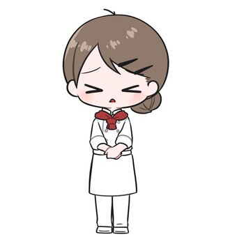 焦り顔の料理人　パティシエ　女性 コックコート,調理服,料理人,調理師,制服,職人,仕事,イラスト,職業,女性のイラスト素材