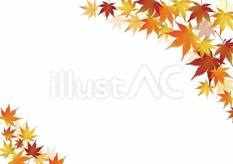 秋の紅葉イメージ素材 秋,フレーム,紅葉のイラスト素材