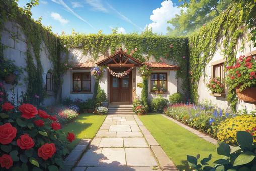 small garden, court, gardening, flower, JPG