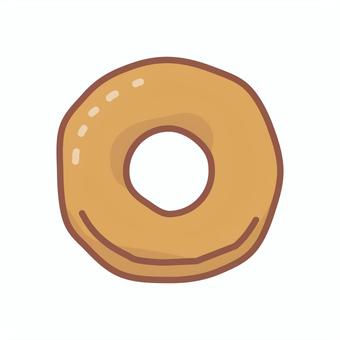オールドファッション ドーナツ ドーナツ,硬い,おやつ,茶色,丸い,穴,線画のイラスト素材