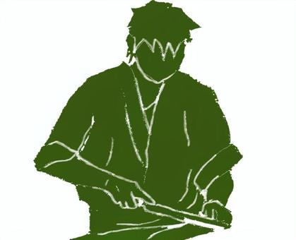 和食の職人シルエット 和食の職人シルエット 調理師,料理人,コックさん,コック服,調理,料理,シェフ,飲食店,レストラン,専門学生のイラスト素材
