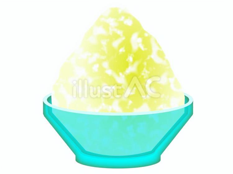かき氷02（黄） かき氷,氷菓子,レモン味のイラスト素材
