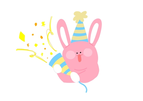 Rabbit smoothing the cracker, cracker, celebration, birthday, JPG and PNG