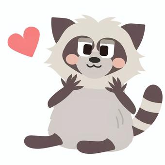 動物/可愛いアライグマ アライグマ,動物,生き物,哺乳類,しっぽ,アニマル,かわいい,ほのぼの,ベクター,シンプルのイラスト素材