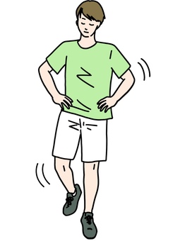 Illustration, eyes closed, male, training, 
