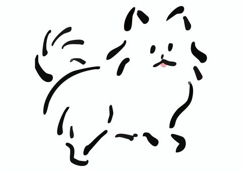 かわいいポメラニアンのイラスト ポメラニアン,かわいい,犬,わんこ,ペット,イラスト,動物,ふわふわ,シンプル,手描き風のイラスト素材
