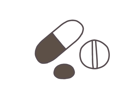 Various types of oral medications (black and white), medicine, drug, internal medicine, JPG and PNG