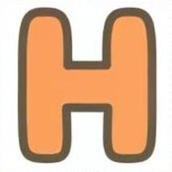 アルファベット　H アルファベット,英語,文字,h,オレンジのイラスト素材