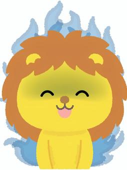 ライオン秘めたる怒り ライオン,暗い,怖い,炎,獅子,百獣の王,動物,ネコ科,猛獣のイラスト素材