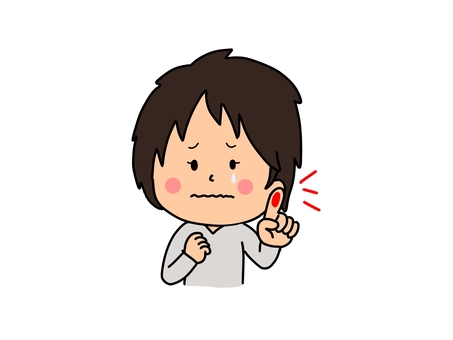 火傷した女の子 火傷,ヤケド,ケガ,怪我,応急処置,痛み,女の子,女の人,子供,痛がるのイラスト素材