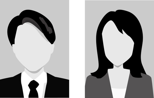 男性女性 男性,女性,人物,証明写真,人材,イメージ,のっぺらぼう,サンプル,グレーのイラスト素材