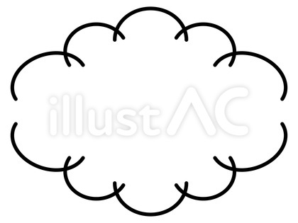 黒のモコモコ雲風のフレーム背景