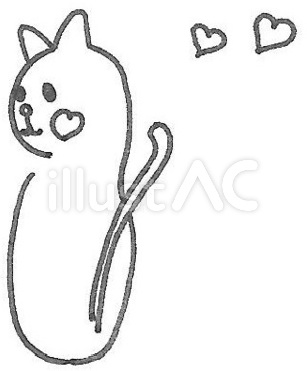 にゃん♡　cat ねこ,猫,ネコのイラスト素材