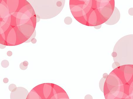 赤い丸デザインのキュートなフレーム 丸,赤,ピンク,水玉,円,ポストカード,メッセージ,メッセージカード,かわいい,cuteのイラスト素材