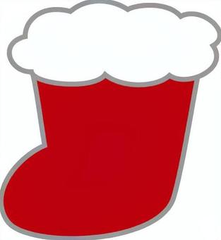 赤い靴下 靴下,赤,もこもこ,縁取り,デフォルメ,冬物,暖かい,モチーフ,クリスマス,ディスプレイのイラスト素材