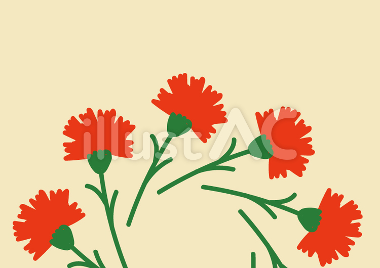母の日｜手描き｜カーネーション1 母の日,母,カーネーションのイラスト素材
