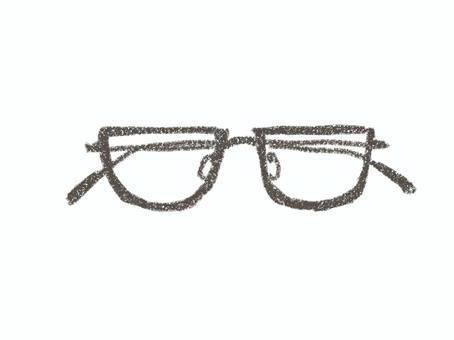 眼鏡 眼鏡,メガネ,手描き,ゆるい,落書き,イラスト,挿絵,素材,単体のイラスト素材