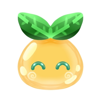 yellow slime with leaves, slime, leaf, character, JPG and PNG