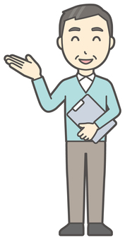 ニット中年男性-159-全身