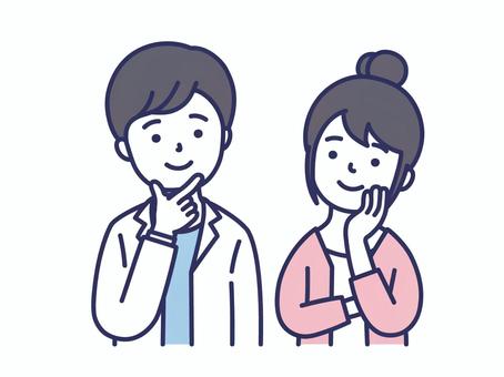 考え事をする人 男性,女性,考える,考え事,ふむふむ,なるほど,分かった,若い,20代,30代のイラスト素材