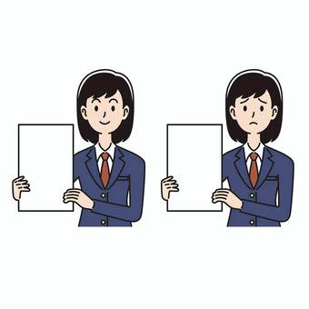 Facial expression pattern of a high school girl with colored paper, , JPG, PNG and EPS