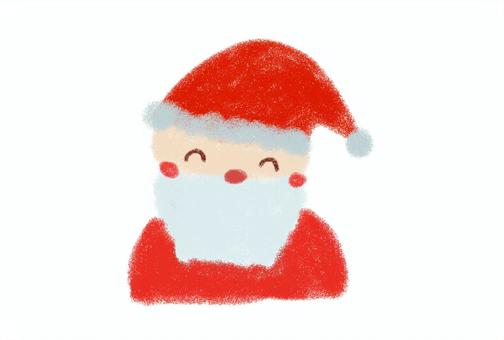 手描きのサンタさん サンタさん,クリスマス,手描き,かわいい,笑顔,帽子,赤,冬,ほっぺのイラスト素材