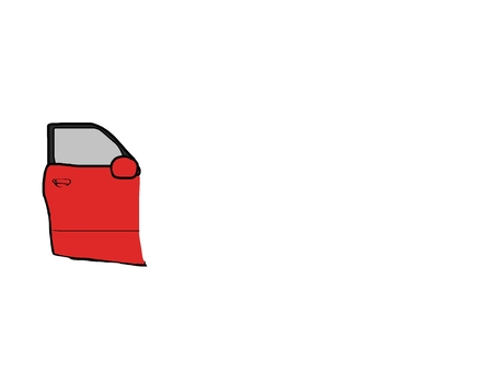 スポーツカー(斜め前・赤色・ドアのみ） 車,自動車,スポーツカー,クーペ,赤,外車,輸入車,国産車,スーパーカー,普通自動車のイラスト素材