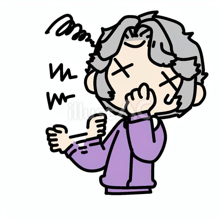 臭がるおばあさん おばあさん,臭がる,嫌がるのイラスト素材