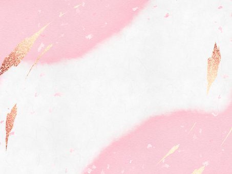 優雅なと淡いピンク色の和風背景 金箔,筆,背景,ピンク,和柄,キラキラ,和風,年賀状,フレーム,和のイラスト素材