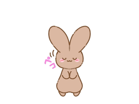 お辞儀する茶色うさぎ うさぎ,茶色,ブラウン,お辞儀,お礼,礼,ペコ,動物,小動物,ペットのイラスト素材