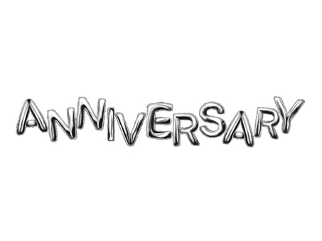 バルーン文字アニバーサリー1シルバー アニバーサリー,anniversary,アルファベット,バルーン文字,風船,文字,かわいい,alphabetのイラスト素材