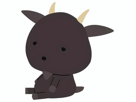 座っている黒ヤギ 座る,ヤギ,黒ヤギ,動物,かわいい,リラックスのイラスト素材